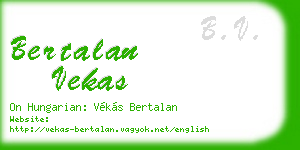bertalan vekas business card